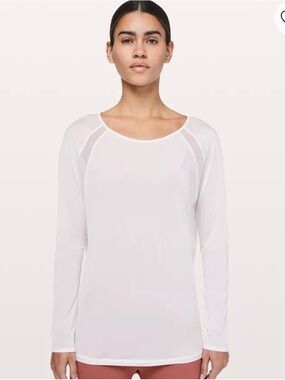 lululemon athletica White Long-Sleeve Crewneck Top